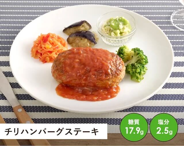 ナッシュのチリハンバーグステーキ