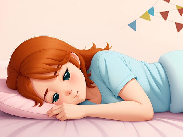 今から寝ようとしている女性